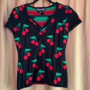 *SOURPUSS* Retro Cherries Sweater Top
